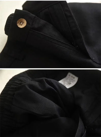 Women's Cotton Linen Straight Trousers Elastic High Waist Wild Wide Leg Pants Female Spring Summer Solid Color Loose Linen Pants