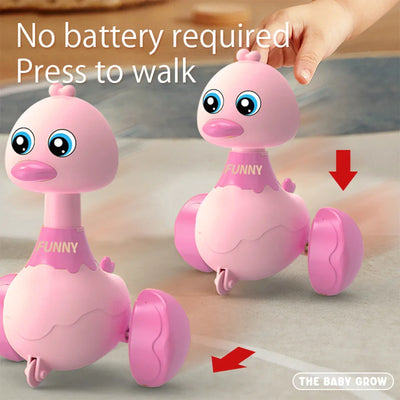 Baby Toy Swing Duck Toy Cartoon Press Vehicles Glide Animal Inertia Pull Back Cars Early Education Toys for Toddlers Boys Girls