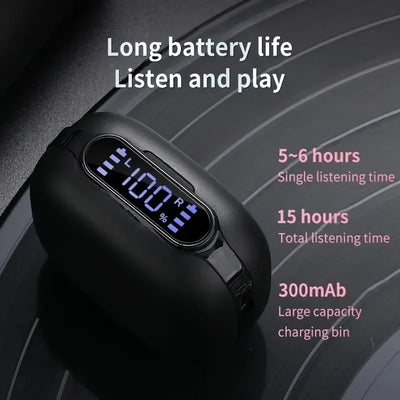 Wireless Earbuds 5H Playtime - In-Ear Noise Cancelling Earphones IPX7 Waterproof for Workout, SecureFit Ear Wings