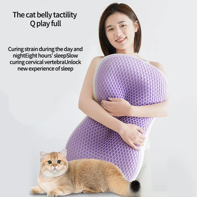 Relief Pressure Cat Belly Pillow Cervical Protection And Sleep Aid Super Soft And Comfortable Pillow