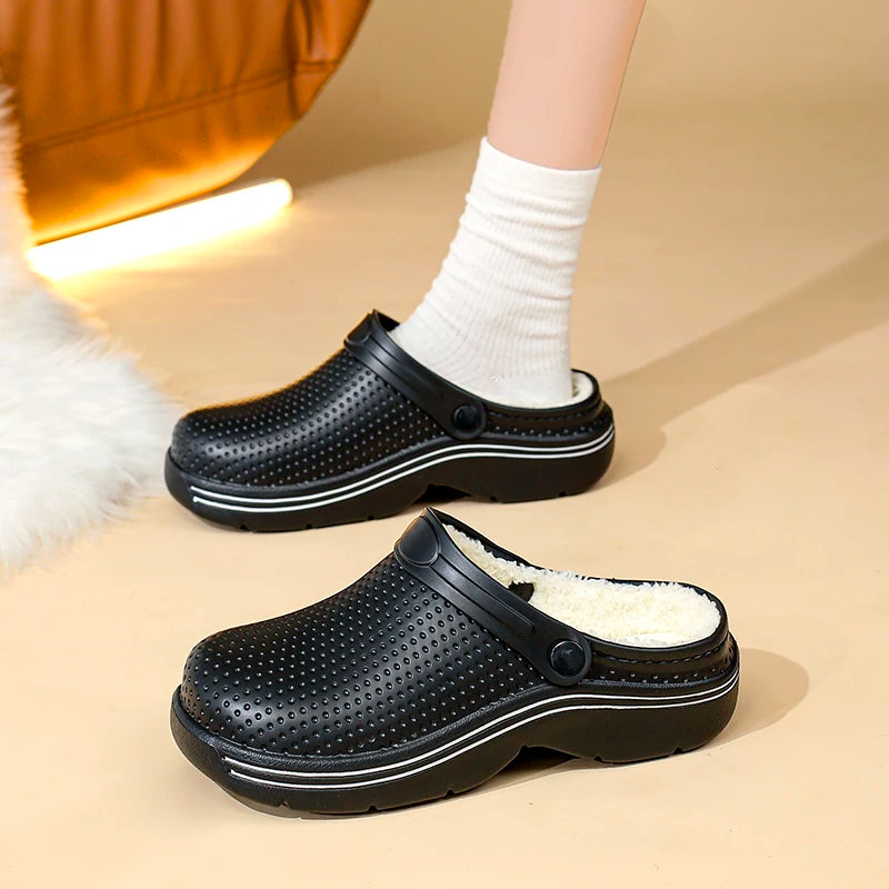 Men Slippers Winter Plush Warm Furry Slipper Couples Shoes Indoor Home Cotton Shoes Casual Flip-flops Slides Women's Slippers