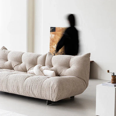 Alpaca Velvet Creamy Style Sofa Bed Foldable for Small Rooms Multifunctional for Lounging Sleeping Lazy Comfort Furniture FYLS