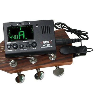 Electric Guitar Tuner And Metronome With Built-in Microphone, With A 6.3mm Pickup Cable, Used For Guitar Chromatic Bass Violin