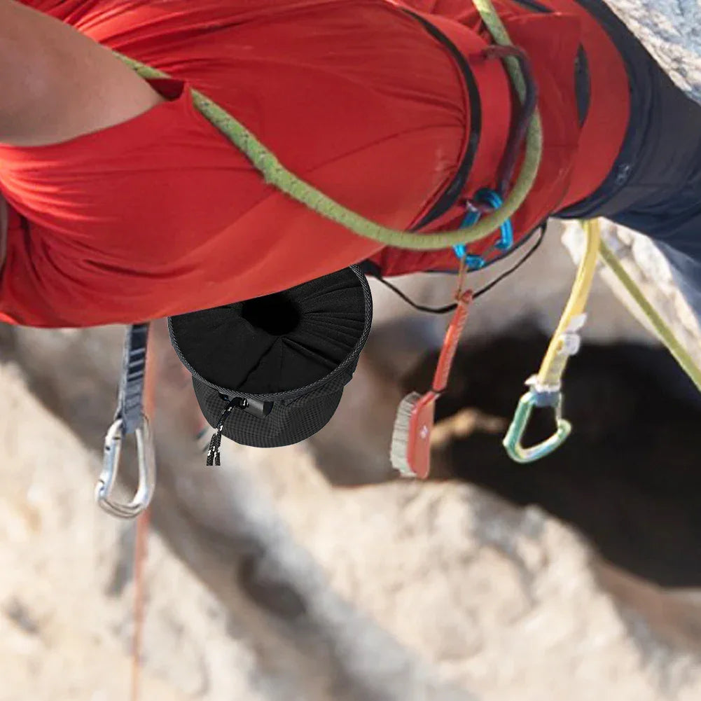 Waterproof Chalk Bag Bucket with Chalk Brush Climbing Magnesium Powder Bag for Weight Lifting Outdoor Climbing Equipment