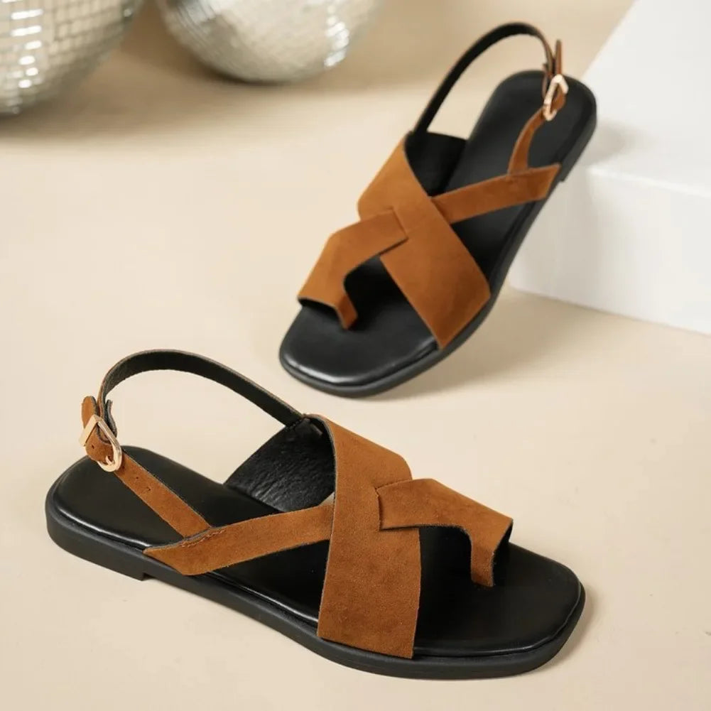 Women's Sandals 2025 New Flat Heels Sandals For Summer Shoes Woman Flip Flops Soft Bottom Beach Summer Footwear Sandalias Mujer