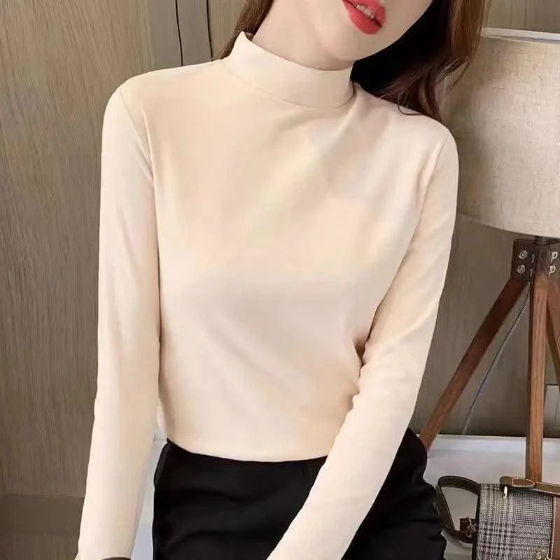 Thermal Underwear Long Sleeve T-shirt Women Cropped Tops