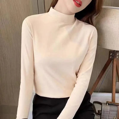 Thermal Underwear Long Sleeve T-shirt Women Cropped Tops