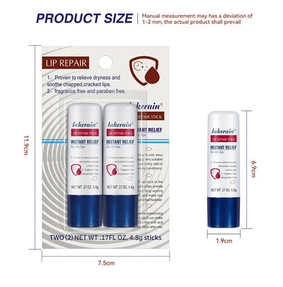 Lakerain Lip Repair Stick 2 Packs Quick Relief Of Dry Moisturizing And Smoothing lip Lines Lip Balm Soothes Chapping Lipstick