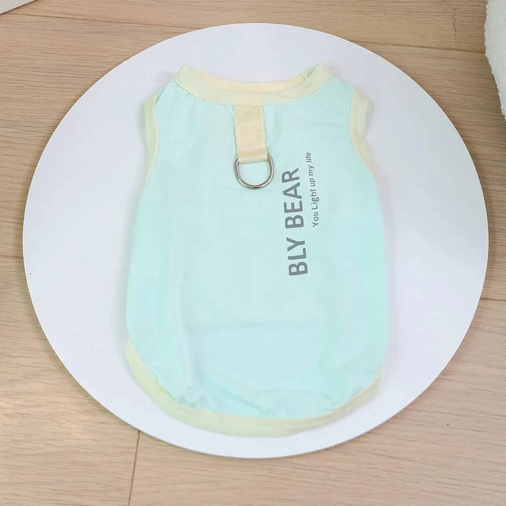 Pet Summer Cute INS  Breathable Patch Traction Tank Top Dog summer cloths  Cooling Vest for Dog  sun protective