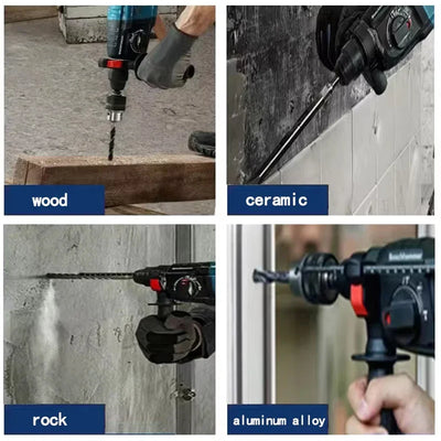 26MM Brushless Electric Hammer Drill Multifunctional Rotary Cordless Rechargeable Power Tools Fit MA KITA/Dewalt 18V Battery