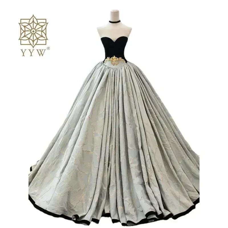 Luxury dress for women ladies sleeveless elegant wedding ball gown ceremony party stain banquet vestido red carpet