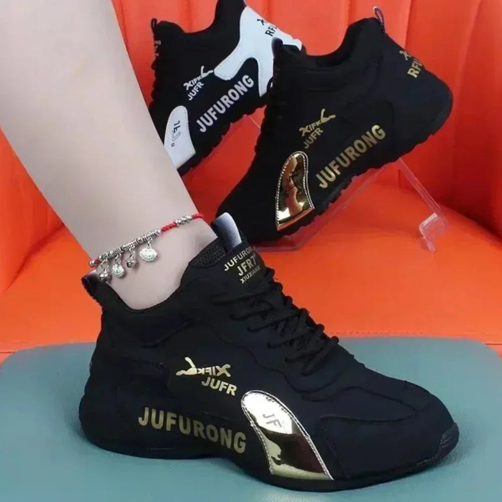 Women Sneakers Spring and Autumn New Breathable Lace Up Platform Sneakers Women Walking Designer Loafers Shoes Zapatos De Mujer