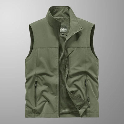 Summer Vest Men's Work Vest Large Size Golf Sleeveless Jacket Tactical windbreaker Hunting Camping Fishing waterproof Coat Parka