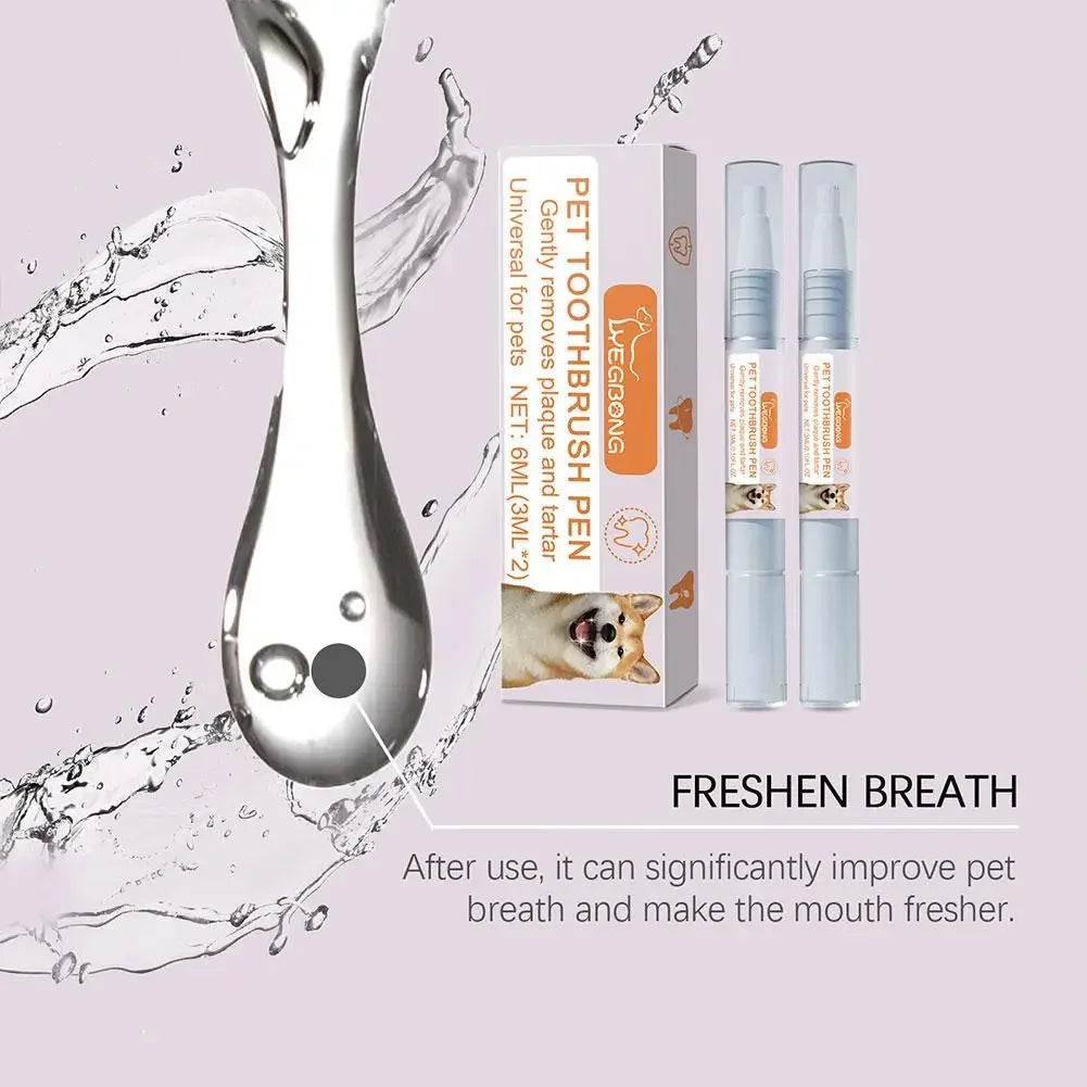 Pet Toothbrush Pen Teeth Clean Fresh Breath Pet Toothbrush Paste Brush One Easy To Use Cat Tooth Brush ToothbrushSet Accessories