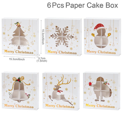 Christmas Candy Gift Box Merry Christmas Decorations For Home Kraft Paper Box Cookie Gift Box Packaging Bag navidad Natal Gifts