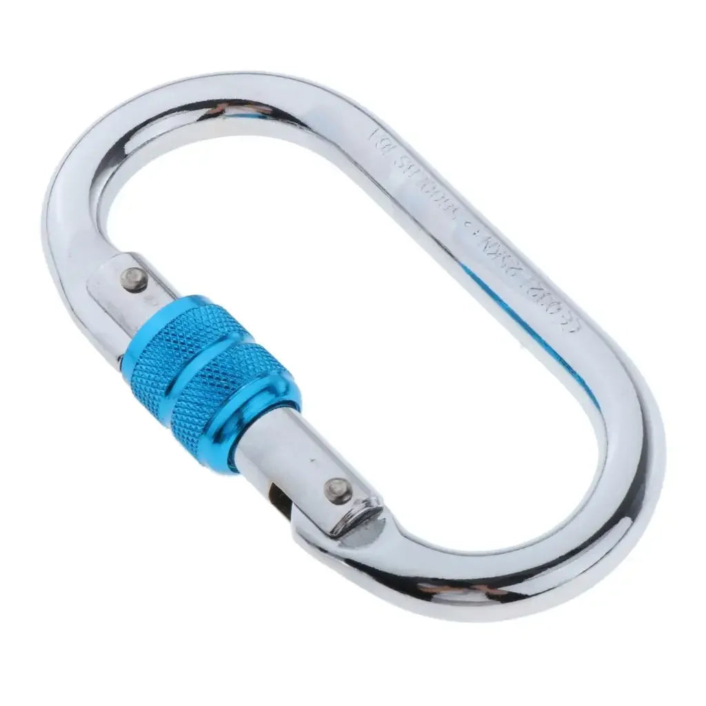 Climbing Carabiner, 25 Kn O-Shaped Strength Steel Screw Locking Carabiners for Hammock Climbing Hiking Yoga
