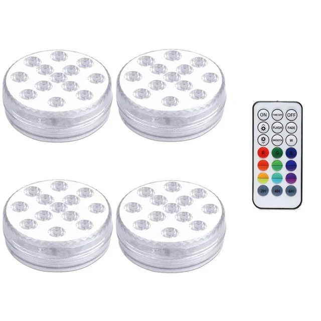 13 LEDs Magnetic Submersible LED Light Waterproof Underwater Light USB Rechargeable Swimming Pool Night Lamp With Suction Cups