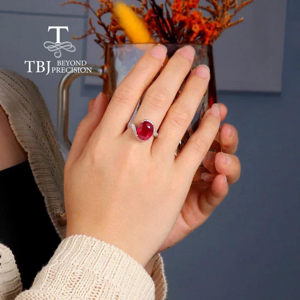 Luxury natural filled ruby ring 925 sterling silver elegant fashion women wedding & banquet anniversary gift