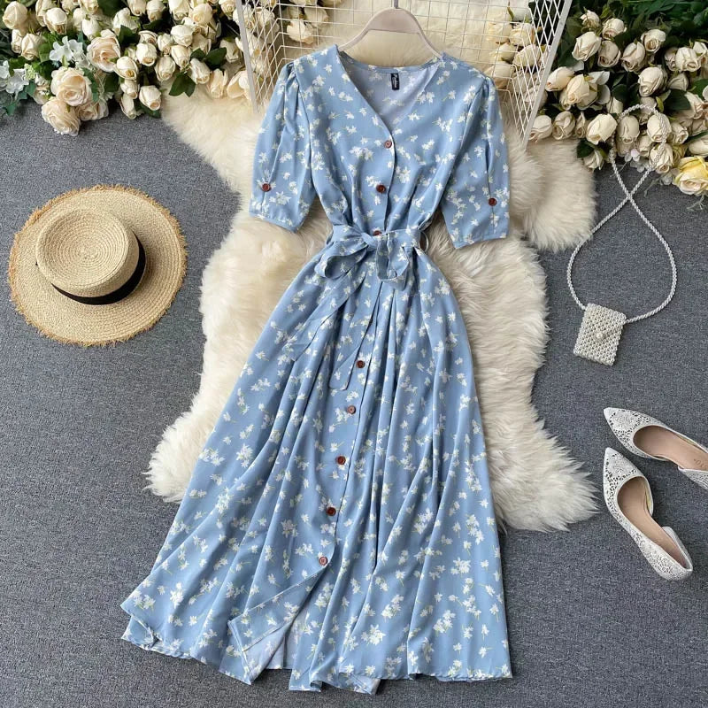 Korean Red elegant sexy Dress women Summer Autumn V-neck polka dot midi dress waist split dress vestidos de fiesta clothes