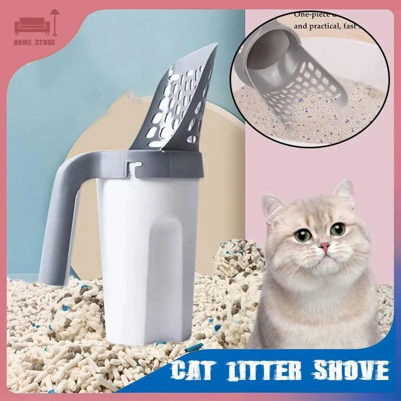 Cat Litter Shove Pet Litter Sifter Portable High-capacity Pets Cleanning Tool Detachable Pet Items with Refill Bag Cats Supplies