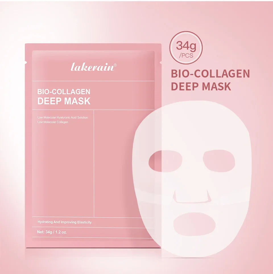 4Pcs Bio-Collagen Deep Face Mask Shrink Pores Deep Hydrating Overnight Mask Moisturizing Refreshing Brightening Face Skin Care