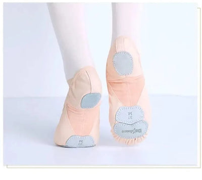 Zapatos de Ballet para mujer y niña, zapatillas de baile de la academia de baile, suela dividida suave, tela elástica