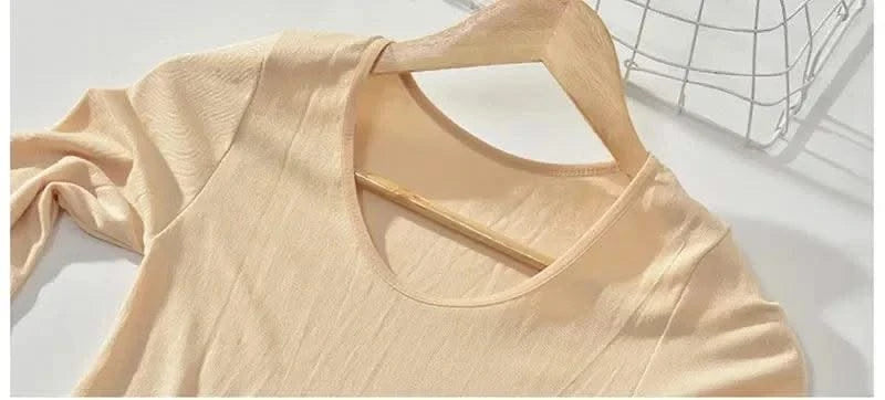 Women traceless thermal underwear set unisex intimate pajamas ultra-thin winter constant temperature long sleeve lingerie 2 piec