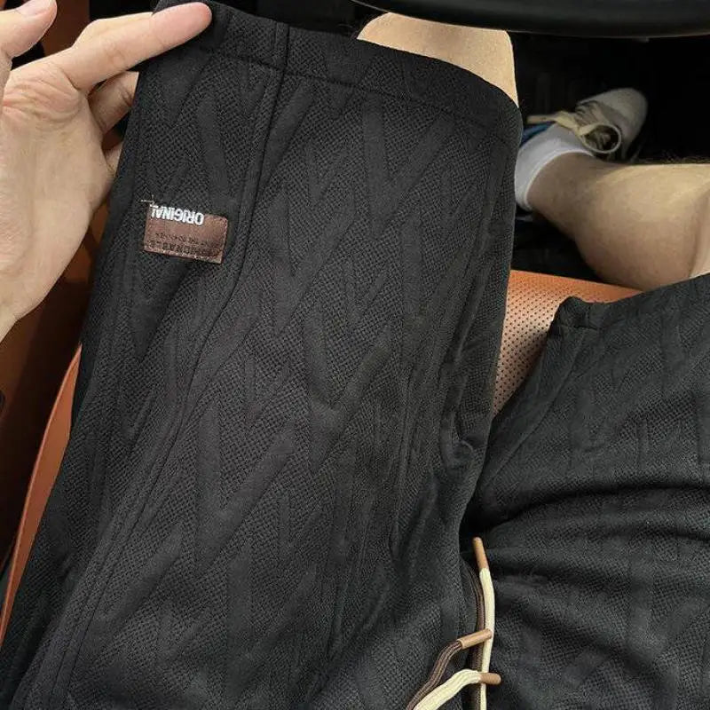 M-XXXXXL Plus Men's 2025 Summer Jacquard Shorts - Trendy 5-Inch Couple's Casual Shorts with Streetwear Style & Breathable Fabric