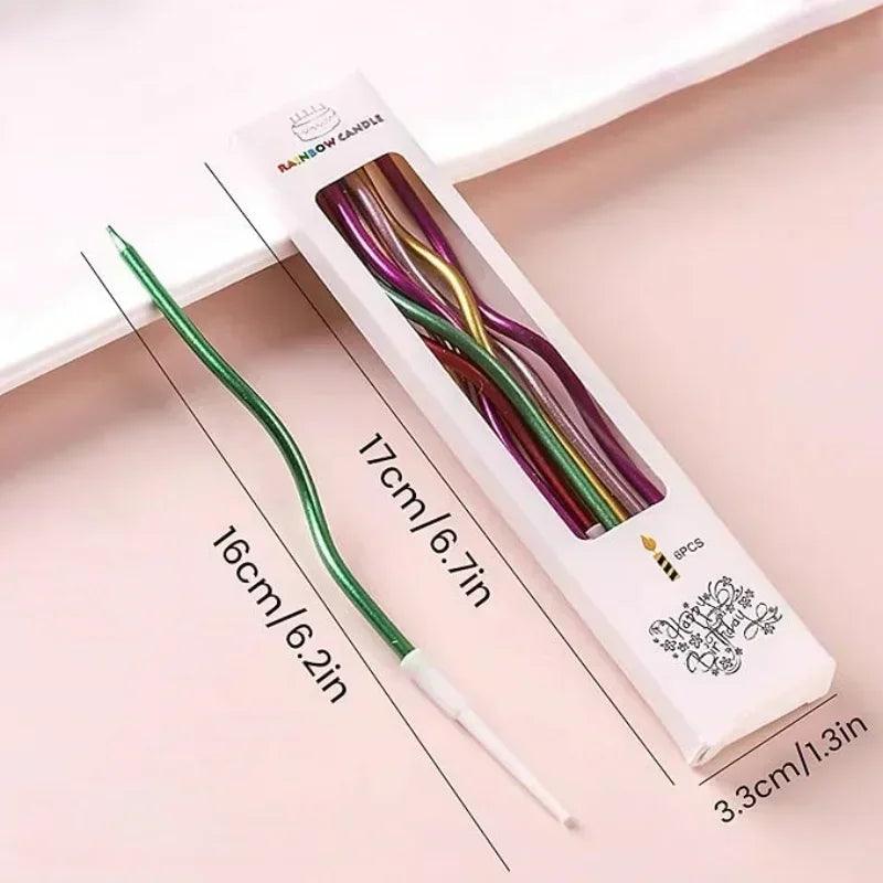 Birthday cake candles smoke-free curved curly coil long for wedding party supplies