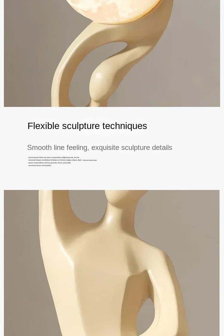 Home decor statue abstract art ornaments nordic living room large floor luminous sculpture housewarming gift interior