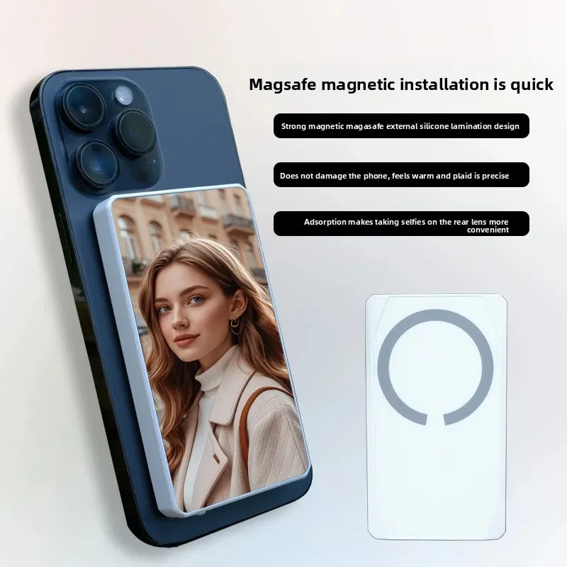Portable Phone Selfie Screen Display Projector Magnetically Attached Rear Screen Booster for HighQuality Live Videos and Selfie