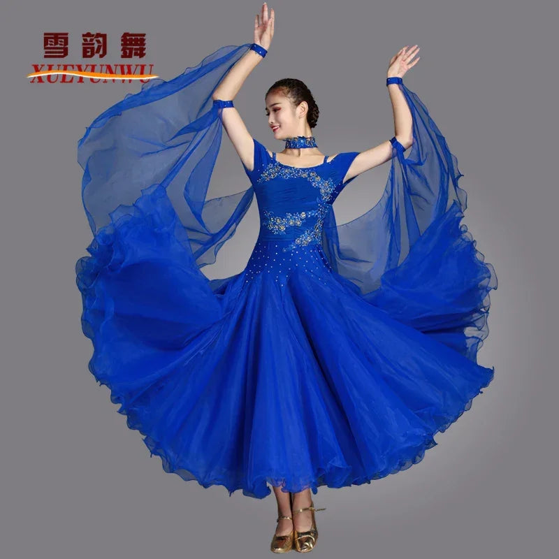 2025 Newest Woman Ballroom Dance Competition Dress Dance Ballroom Waltz Standard Dance Dress Women Ballroom Dress 009