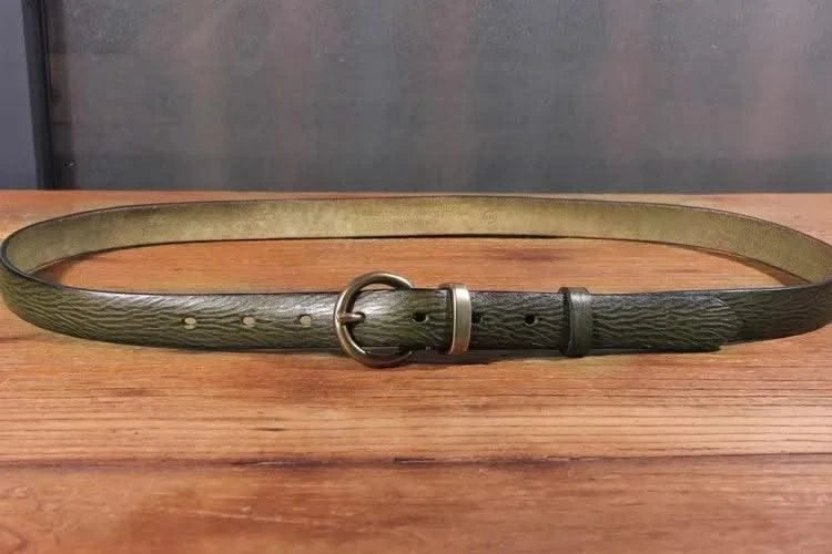 Genuine Leather Brass Buckle Belt for Women | Jeans Casual Dress |  Ladies Designer Trendy Belts Waistband