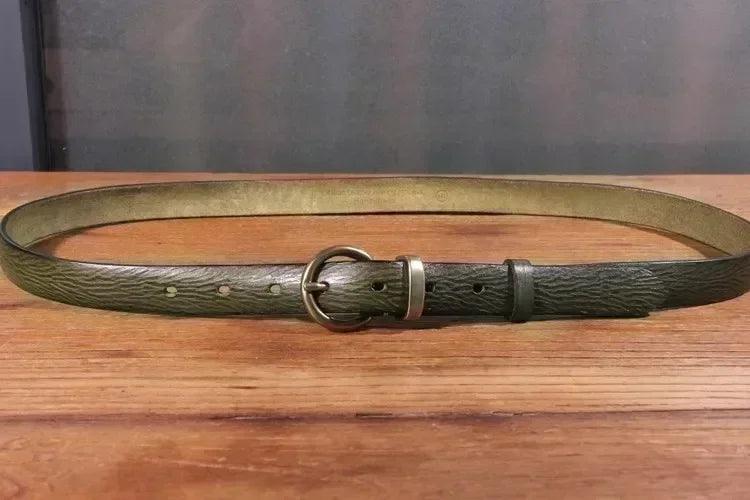 Genuine leather brass buckle belt for women | jeans casual dress | ladies designer trendy belts waistband