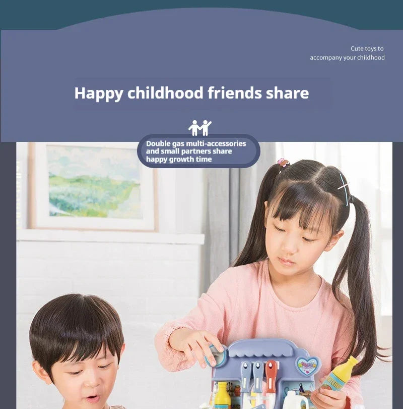 Simulated Kitchen Toys Kitchenware Lighting and Sounds Cooking Game Set Children Fun Educational Toy Educational Toys Boys Girls