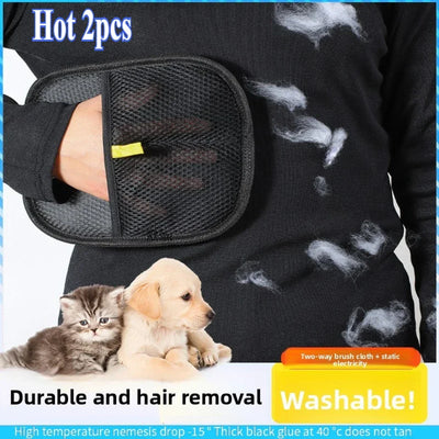 Pet Grooming Gloves Dog Grooming Equipment Anti-static Pet Hair Removal Brushes for Cats and Dogs on Clothes Sofas Carpets Etc.