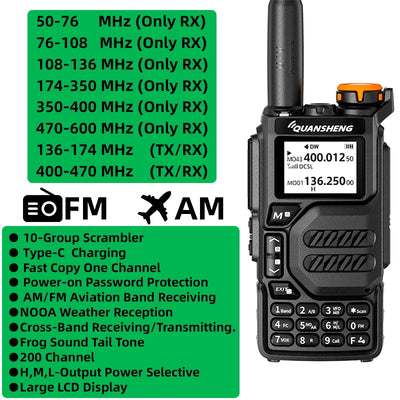 Quansheng UV K5 Walkie Talkie Portable Radio Am Fm Two Way Radio Commutator Station Amateur Ham Wireless Set Long Range Receiver