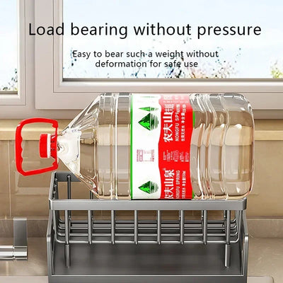 Kitchen Sponge Rack Drain Water Place Dish Soap Organize Rags Multi Functional Large Capacity Countertop and Store Items