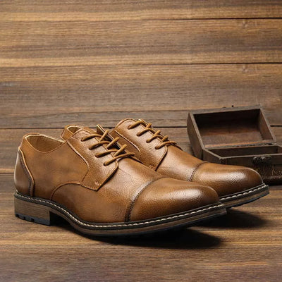 Men's Formal Shoes British Retro Brogue Shoes Mens Casual Business Leather Oxfords Men Office Dress Shoe Flats