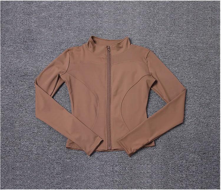Workout sport jacket long sleeve gym training clothing yoga sportswear women