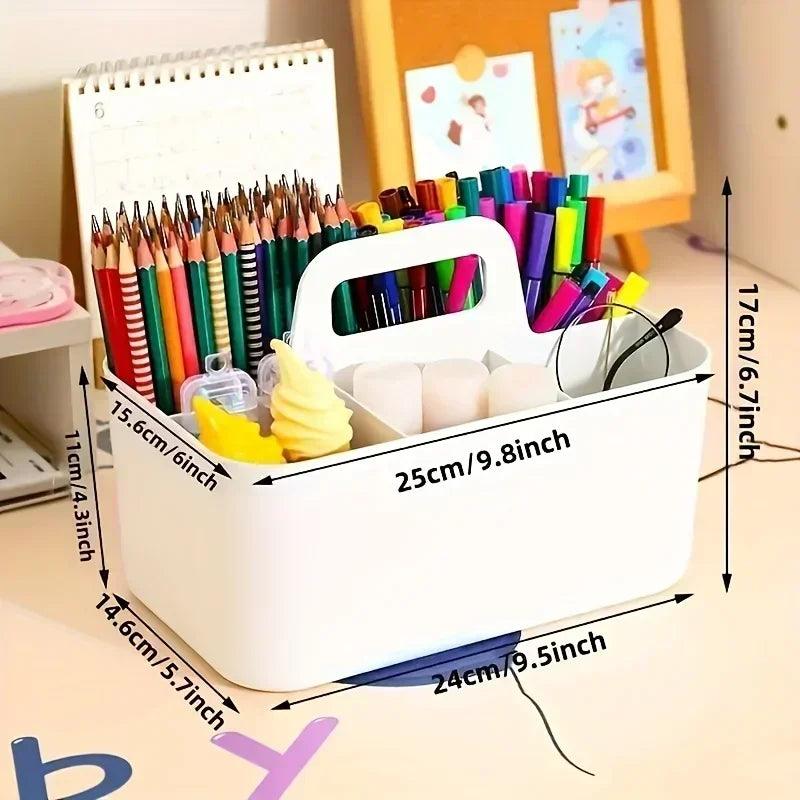 Multi-functional office supplies storage box - desk organizer with multiple compartments for markers and small