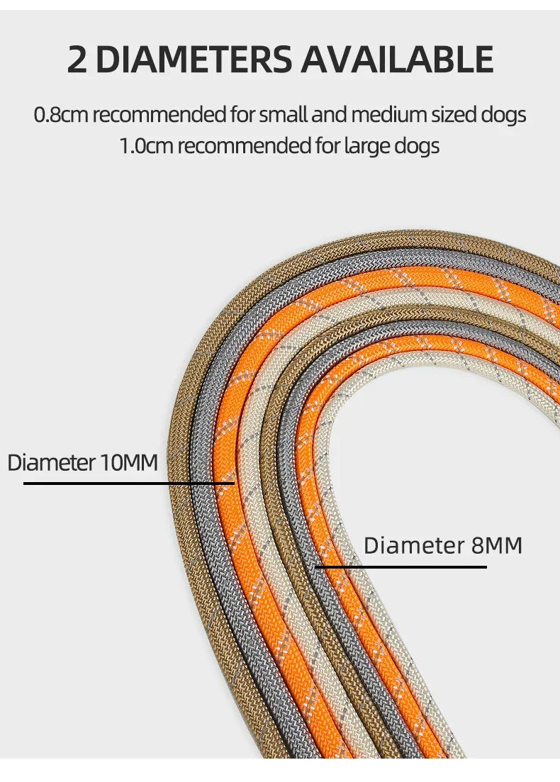 Dog Leash Reflective Lead Dog Pet Leashes Long Lanyard Walking Reflective Traction Rope for Puppy Small Medium Large Dogs