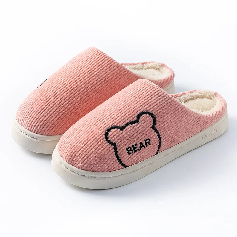 New Model 2025 Winter Warm Plush Slippers Non Slip Soft Indoor Bedroom Couple Home Shoes Flat Heel Comfort Autumn Footwear