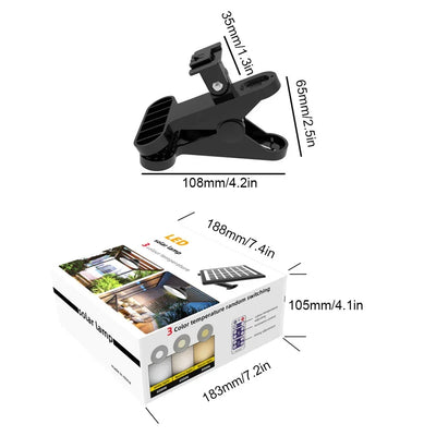 Solar Powered Patio Umbrella Light USB Charging Clip-On Umbrella Lamp IP65 Waterproof Power Display for Beach Camping Tent Party