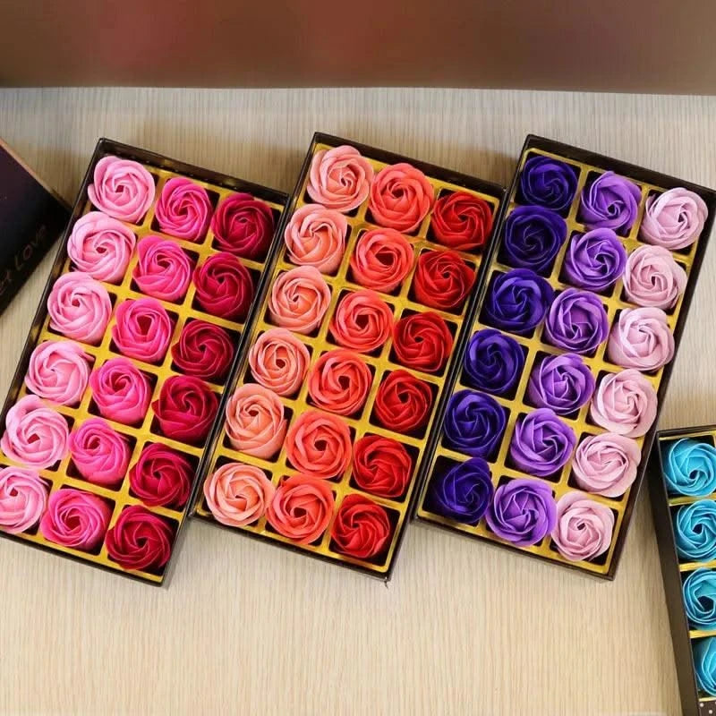 Romantic 18pcs Soap Rose Flowers Gift Box Luxury Soap Flower Gifts Birthday Party Valentine's Wedding Creative Soap Flowers