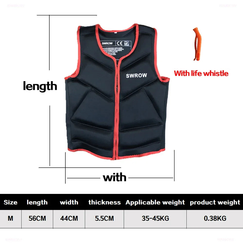 Wake Surfing Impact Vest CE Approved Neoprene Life Jacket Wakesurf Comp Vest surf But Great for All Other Watersports Activities