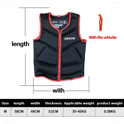 Wake Surfing Impact Vest CE Approved Neoprene Life Jacket Wakesurf Comp Vest surf But Great for All Other Watersports Activities