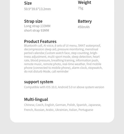 LOKMAT OCEAN 2 Pro Smart Watch Waterproof Bluetooth Calls Smartwatches 1.85 inch Touch Screen Heart Rate Monitor Fitness Tracker