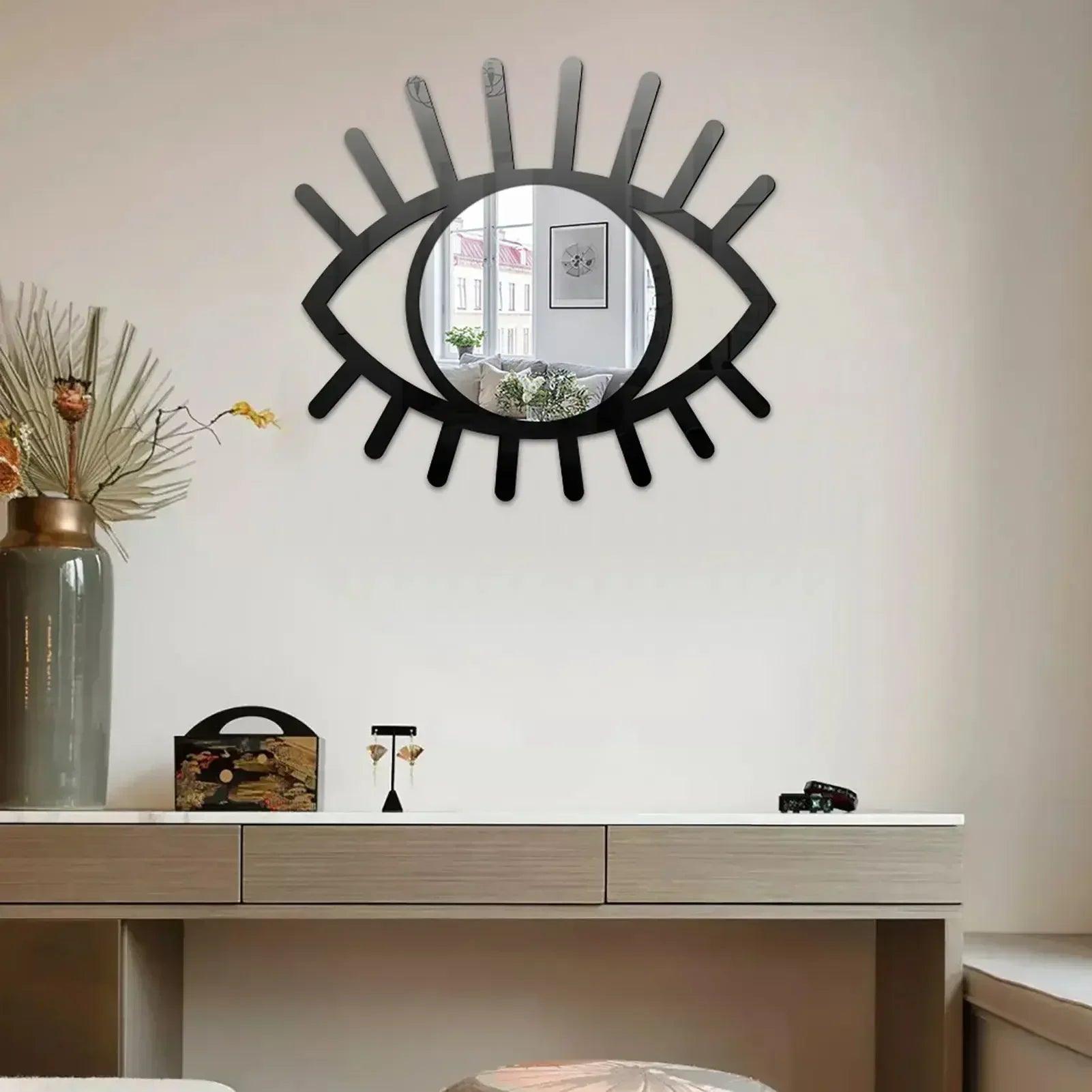 Eye wall mirror decor boho artistic shaped bathroom entryway mounted