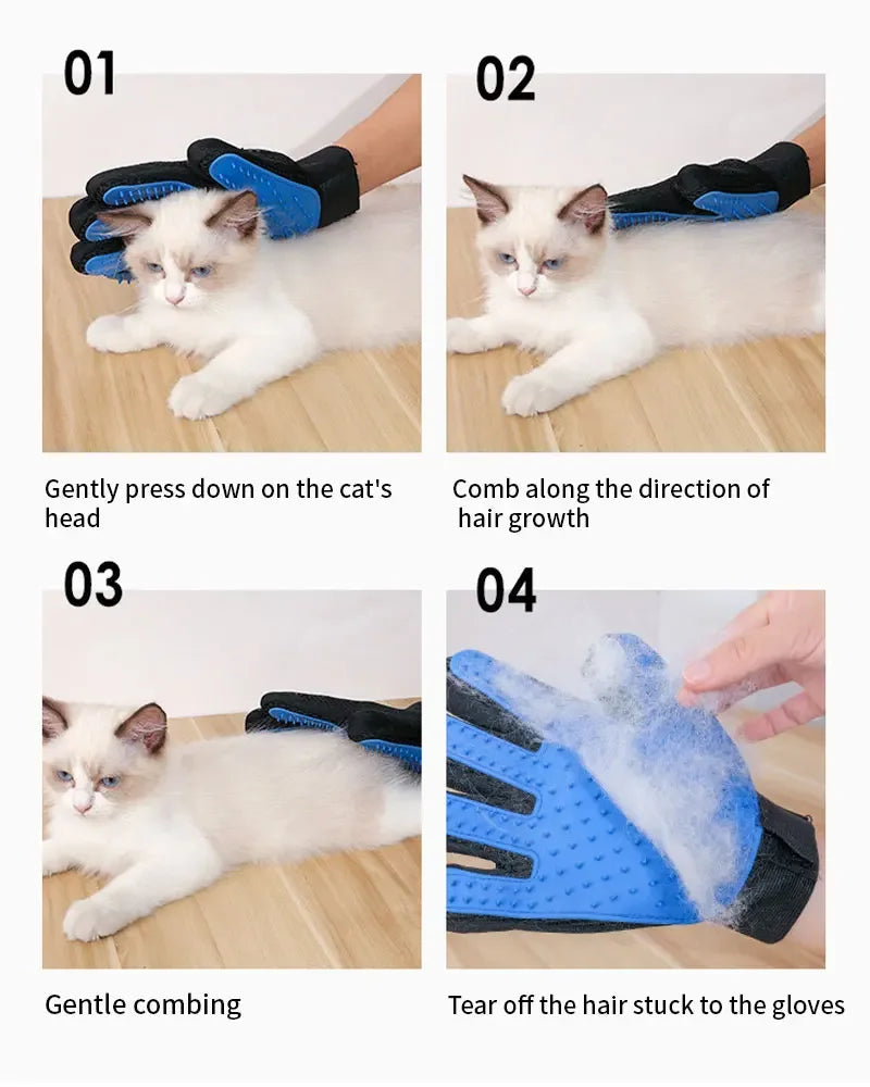 Pet Grooming Glove Cats/Dogs Brush Rabbit Comb Grooming Brush Bath Cleaning Glove Pet Hair Removal Deshedding Brush Glove
